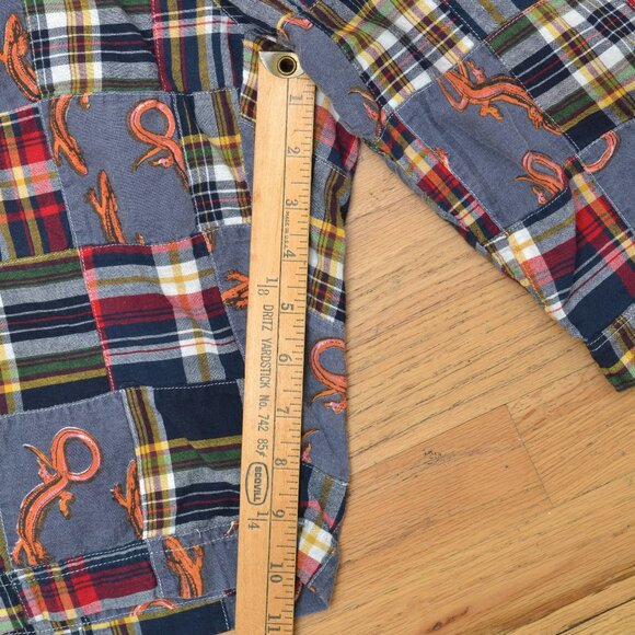 Siegfried Vintage Madras Patchwork Shorts Sz 38 • Salamanders Theme 100% Cotton - Picture 6 of 6